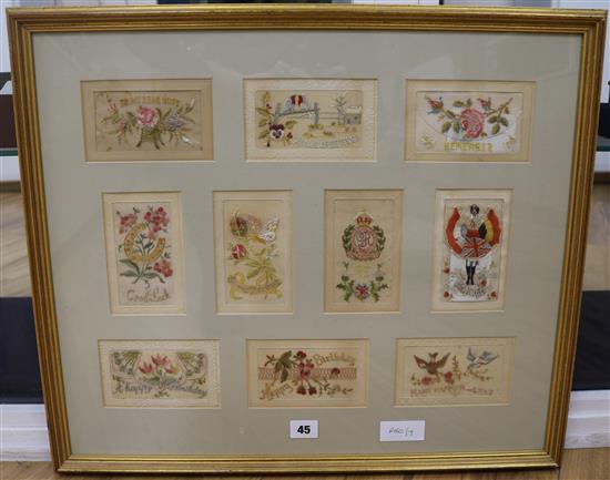 Framed silk cards